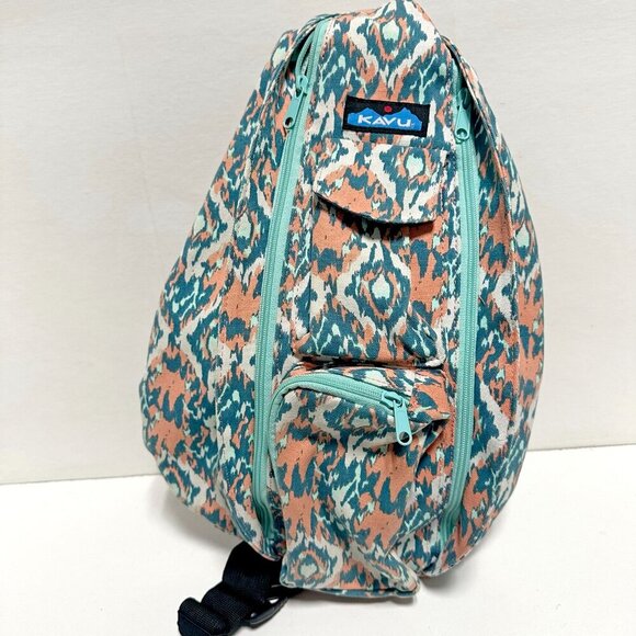 Kavu Teal and Coral Crossbody Bag - Picture 4 of 10